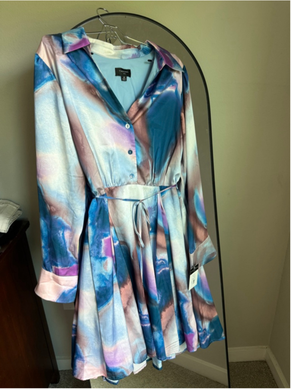 Tahari asl dress satin mini
